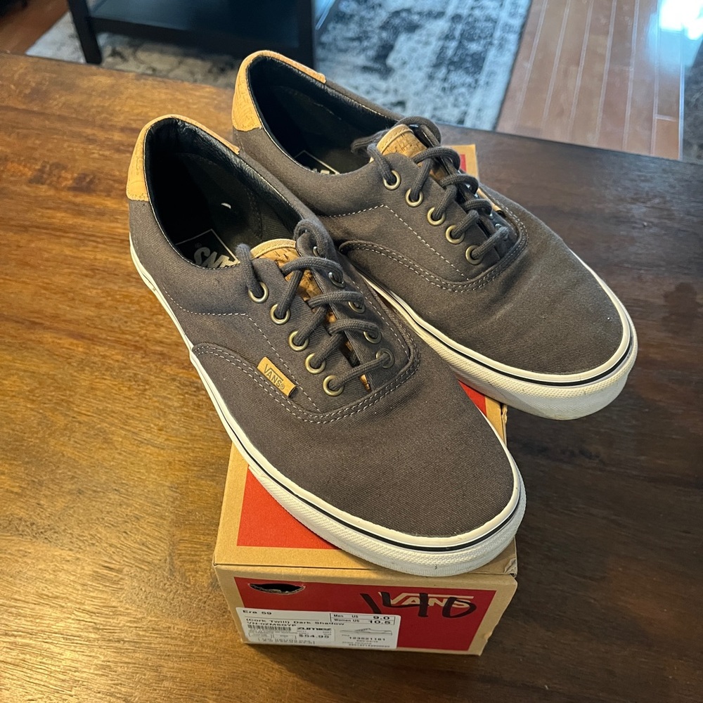 Lightly Worn Vans (Cork Twill) Dark Shadow - Size 9